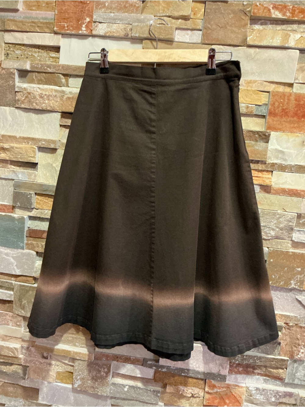 Prada Black-to-Brown Ombre A-Line Skirt
